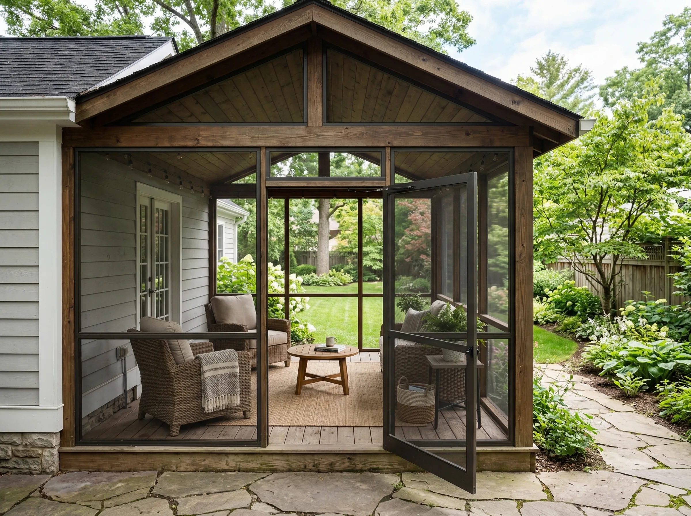 Screened-in patio in Johns Creek, GA