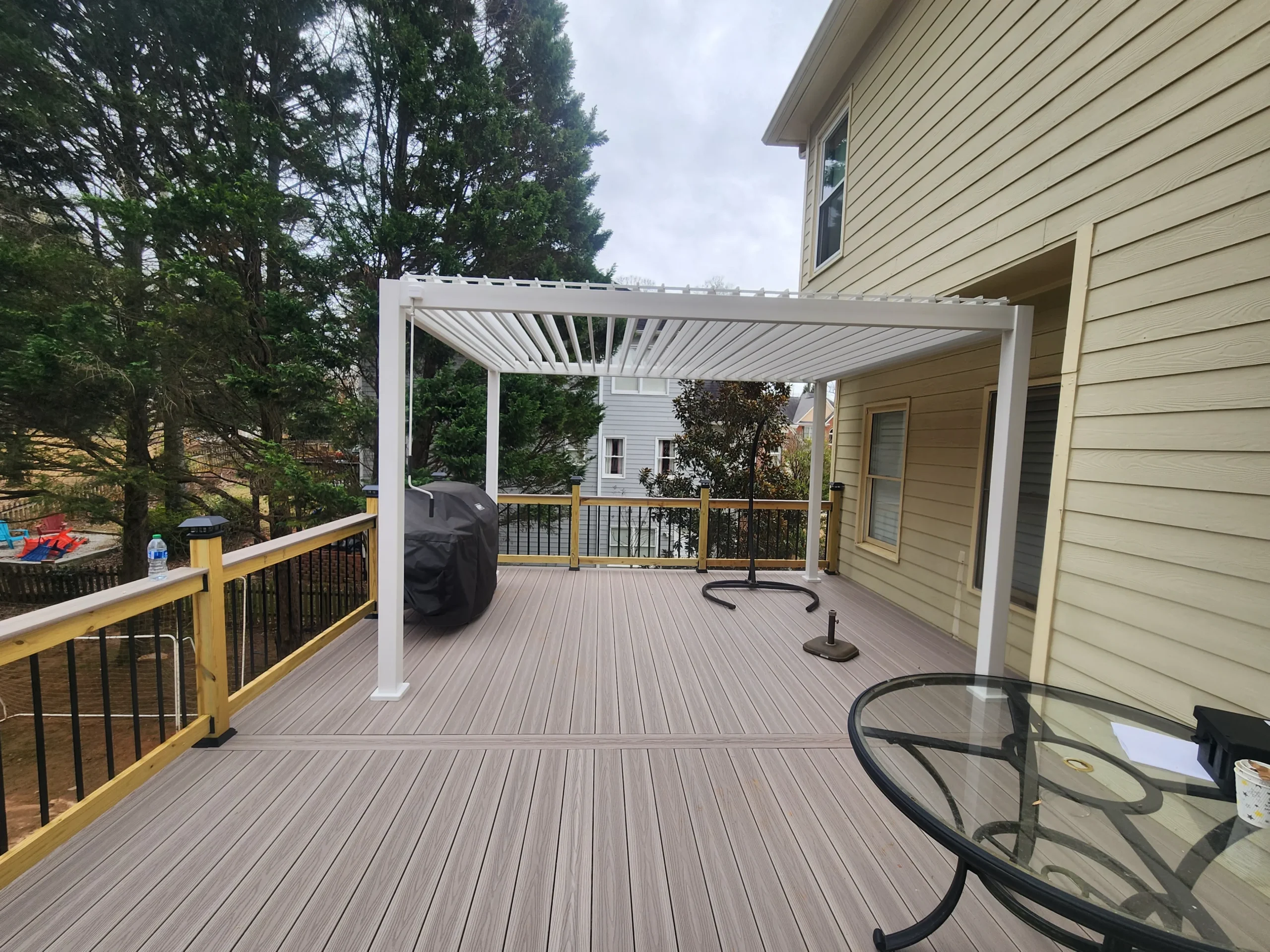 Custom deck with railing in Alpharetta, GA