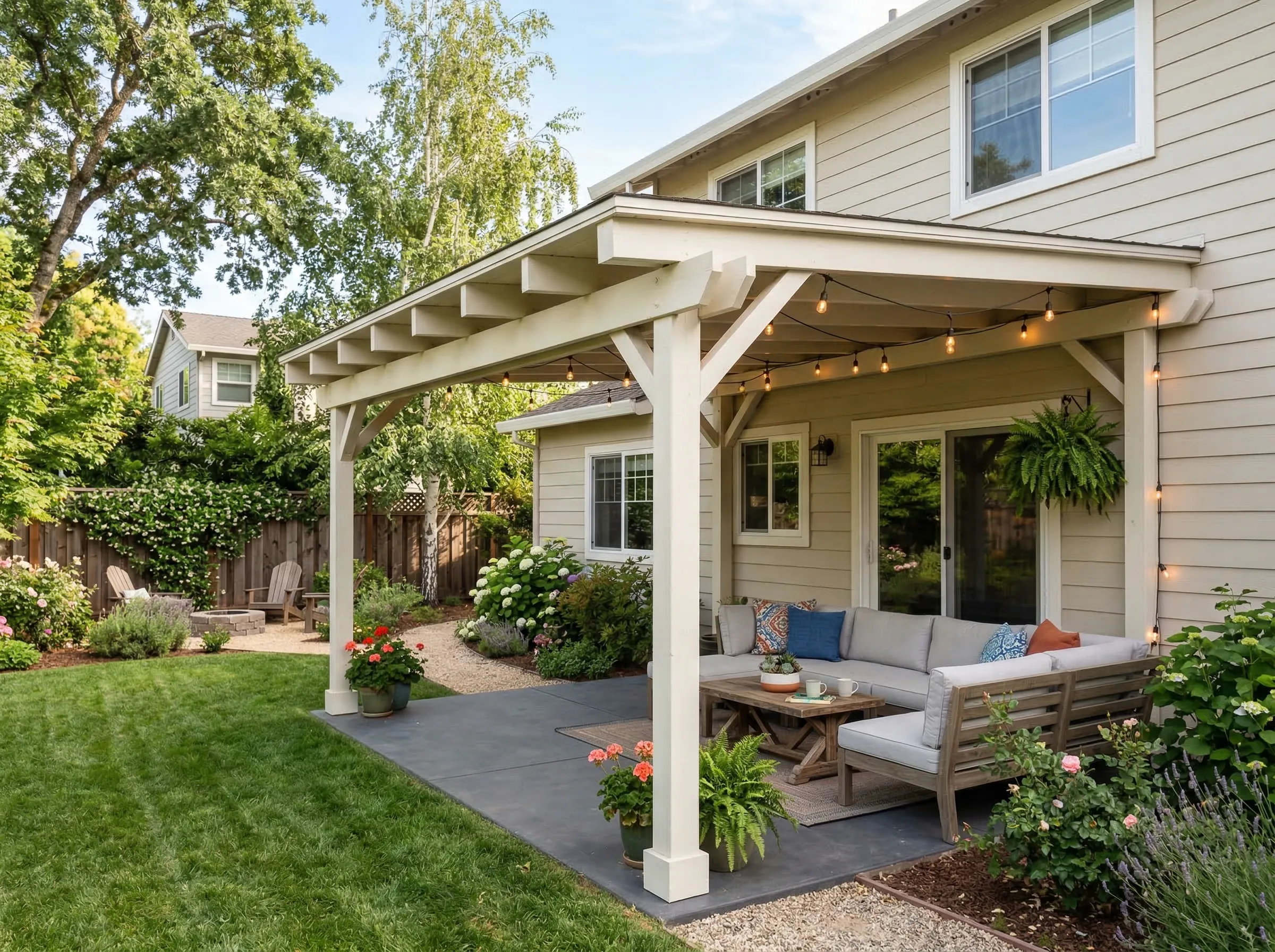 Patio cover and roof installation details in Johns Creek, GA